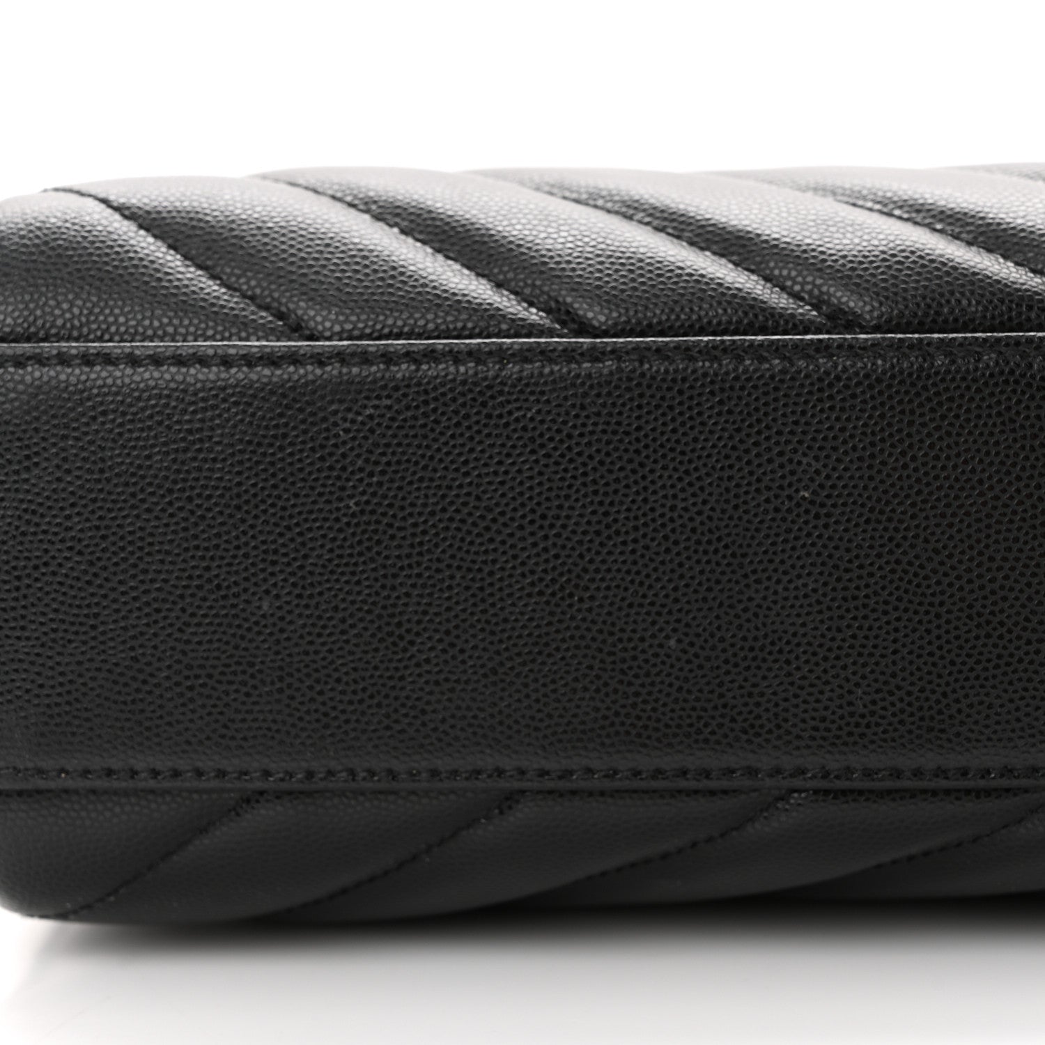 Saint Laurent Grain de Poudre Matelasse Chevron Medium Tribeca Shopping Bag Black 14 of 15