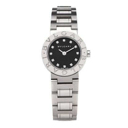 Bulgari Stainless Steel Diamond 23mm Quartz Watch Black 1 of 6