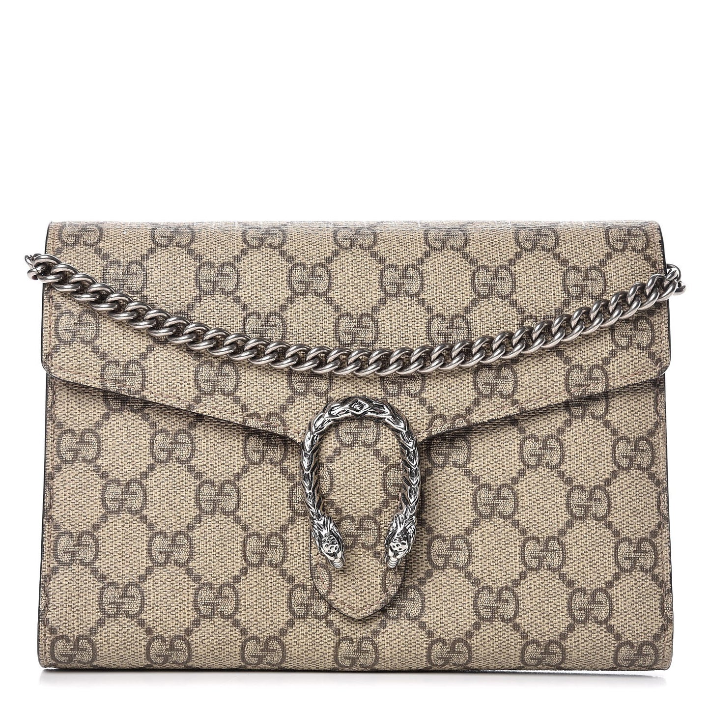 GG Supreme Monogram Mini Dionysus Chain Wallet Beige Pink