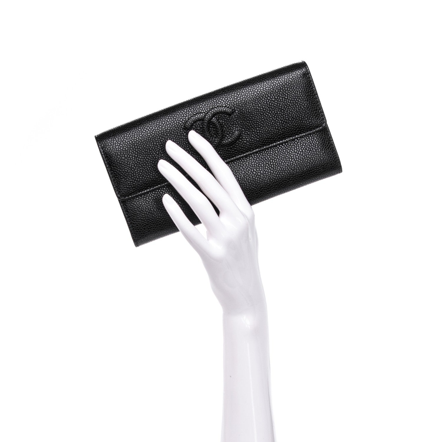 Chanel Caviar Timeless CC Large Gusset Flap Wallet Black 2 of 8