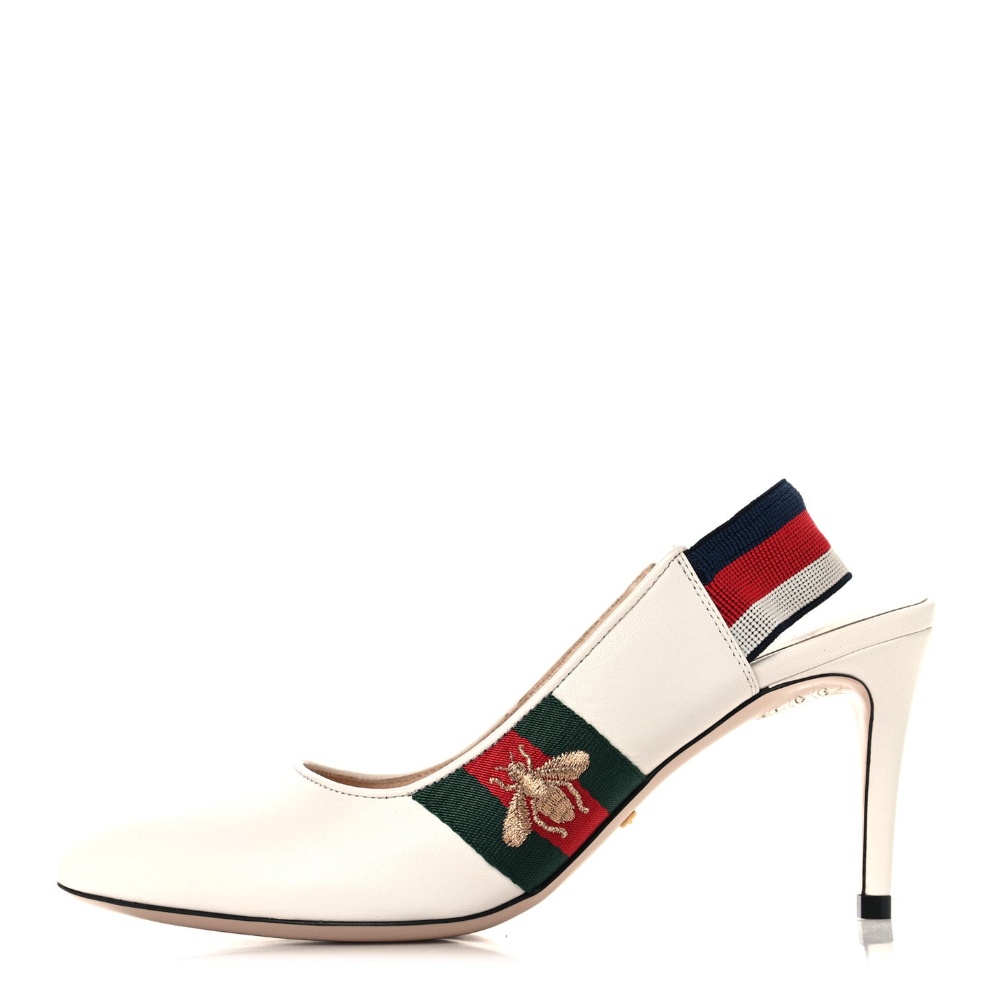 Malaga Kid Web Sylvie Mid Heel Slingback Pumps 36 White