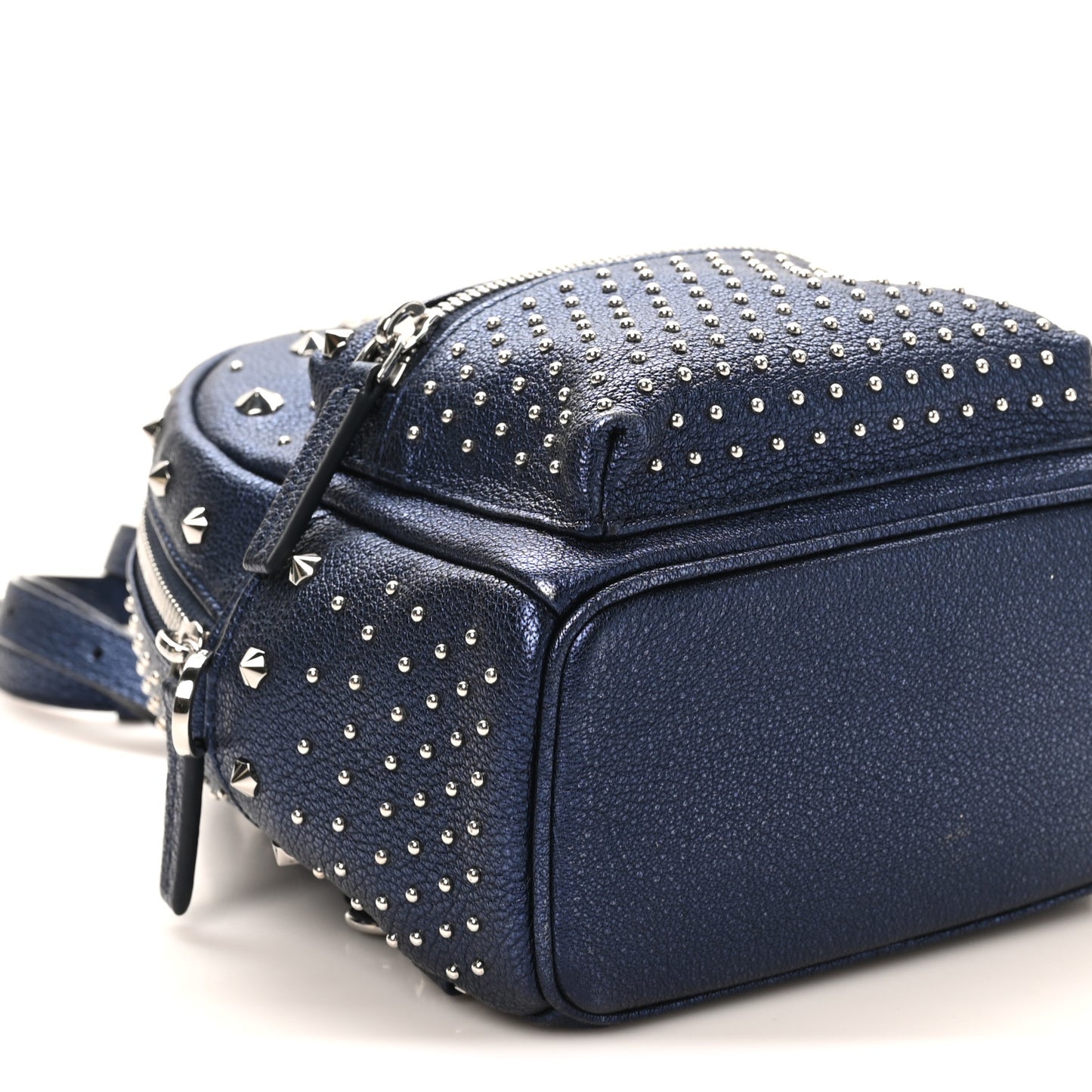 Metallic Calfskin Stud X-Mini Stark Bebe Boo Backpack Blue