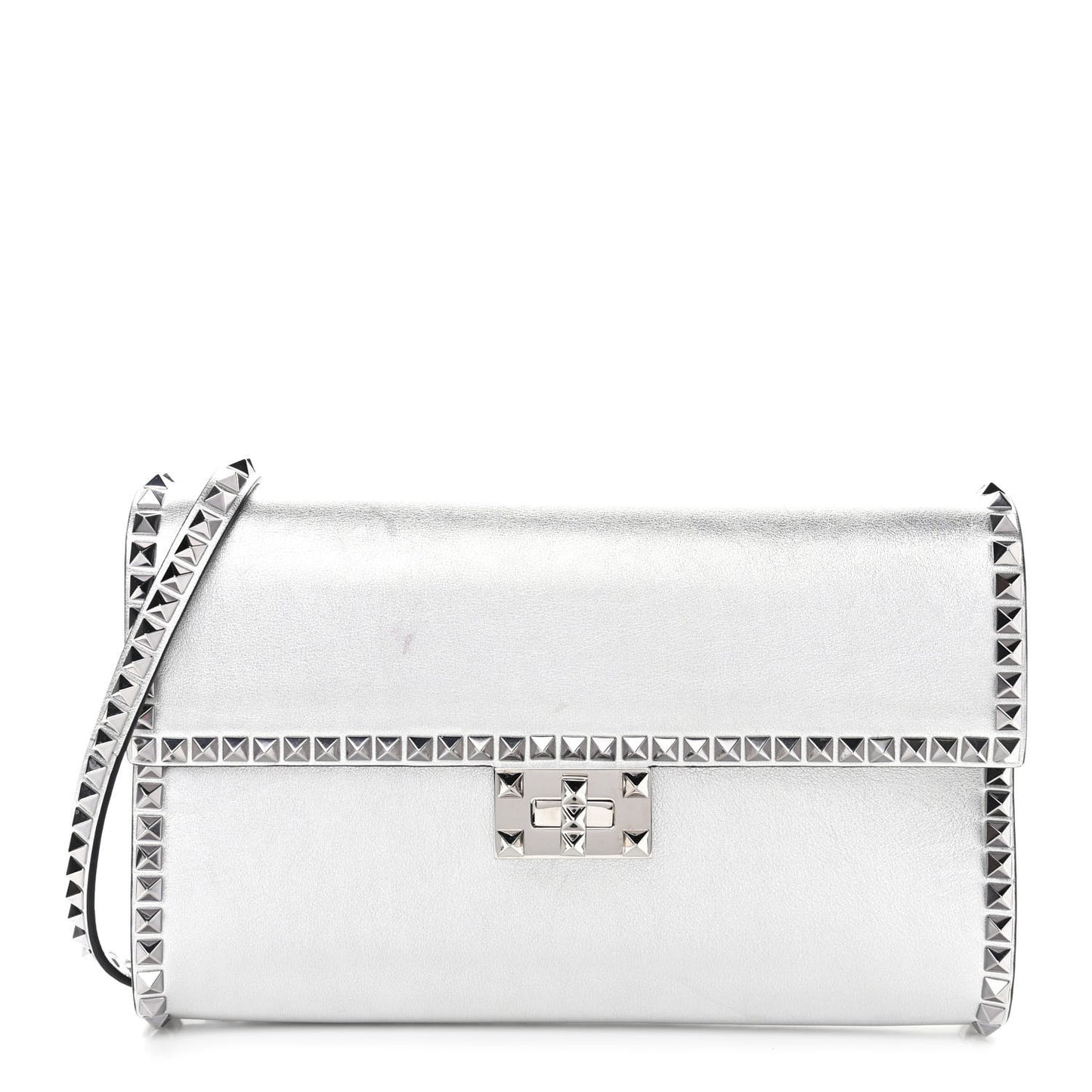Vitello Rockstud No Limit Shoulder Bag Silver