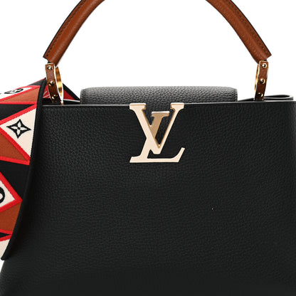Louis Vuitton Taurillon Embroidered Strap Capucines MM Black 6 of 10