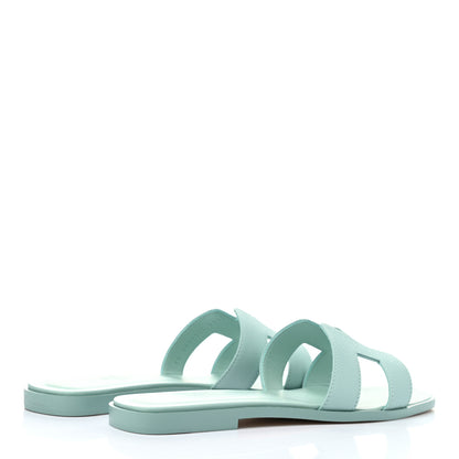 Hermes Epsom Oran Sandals 38.5 Vert Embrun 4 of 8