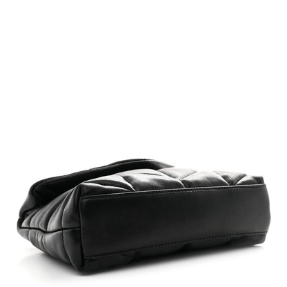 Saint Laurent Lambskin Monogram Loulou Puffer Pouch Clutch Black 5 of 8