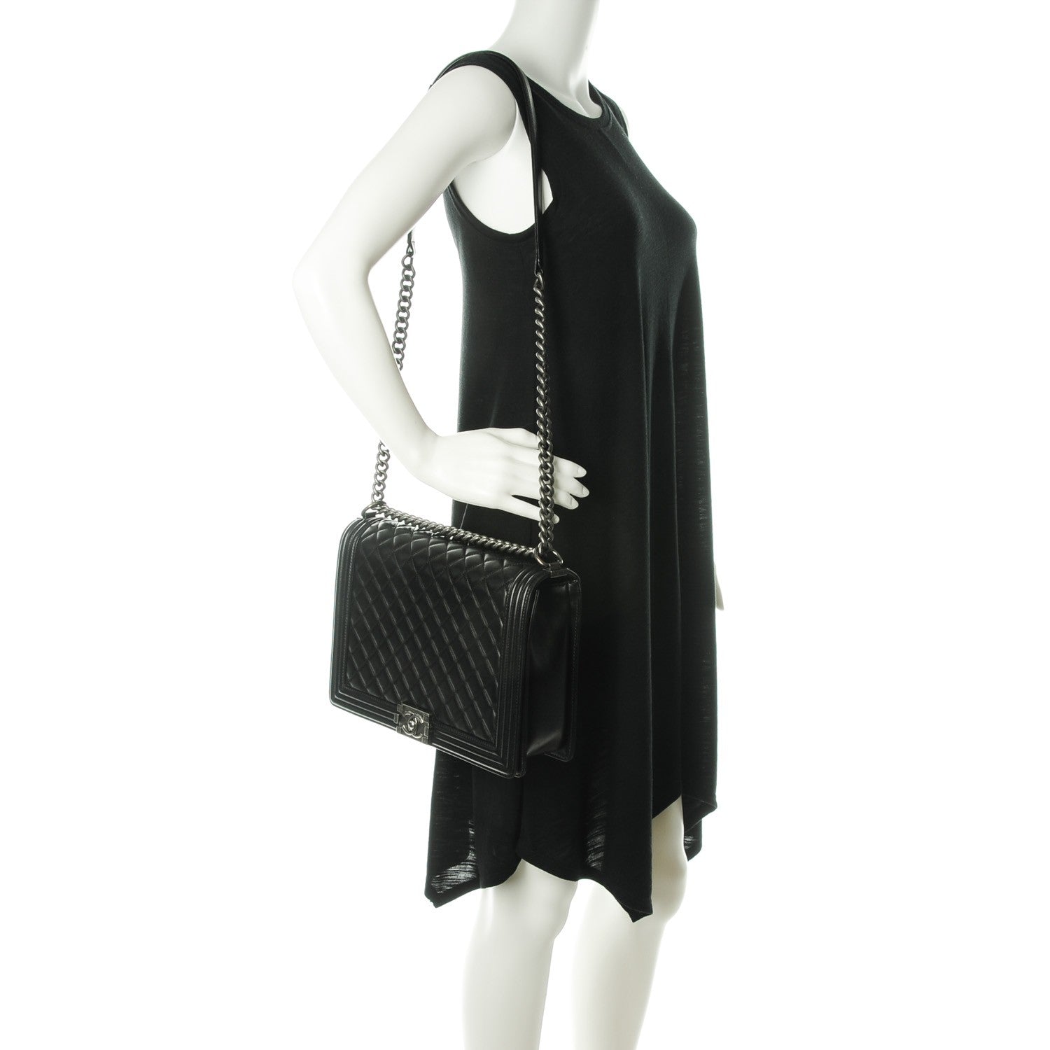 Chanel Lambskin Quilted Large Boy Flap Black 2 of 7