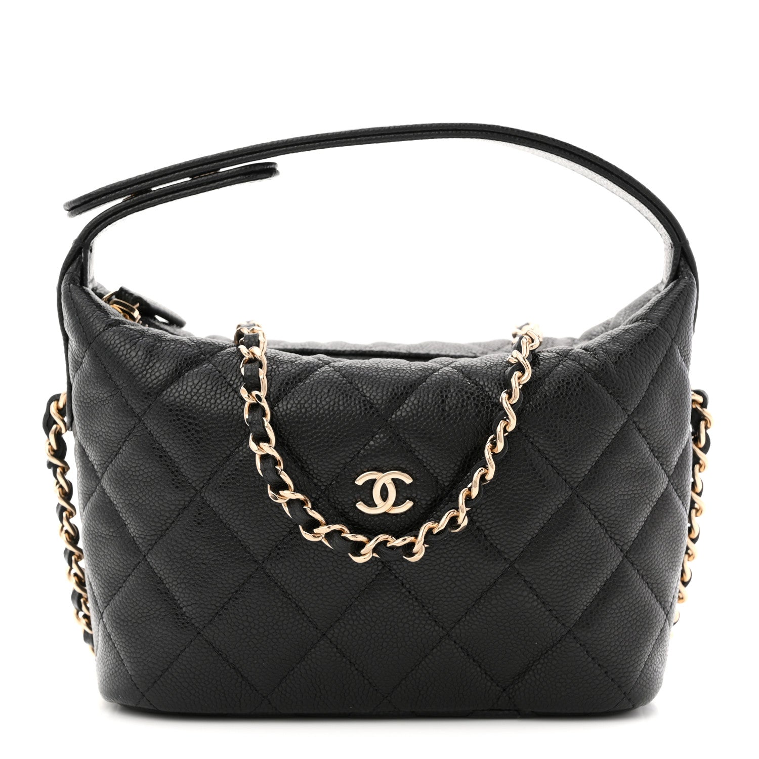Chanel Caviar Quilted Hobo Clutch With Chain  Black 1 of 11