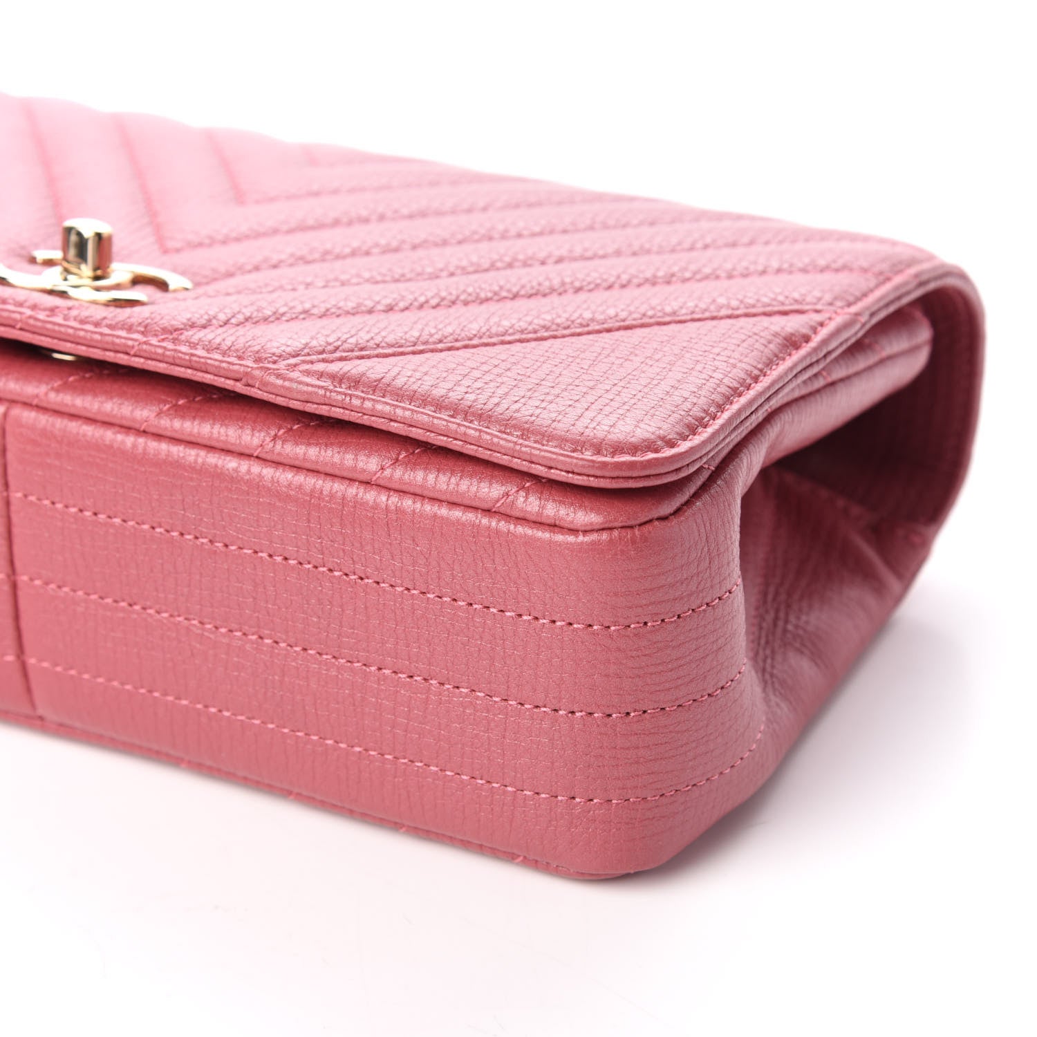 Chanel Calfskin Chevron Quilted Statement Flap Pink 8 of 10