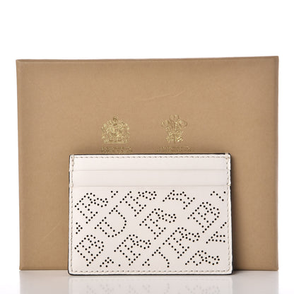 Burberry Calfskin Perforated Sandon Card Card Case White 7 of 7