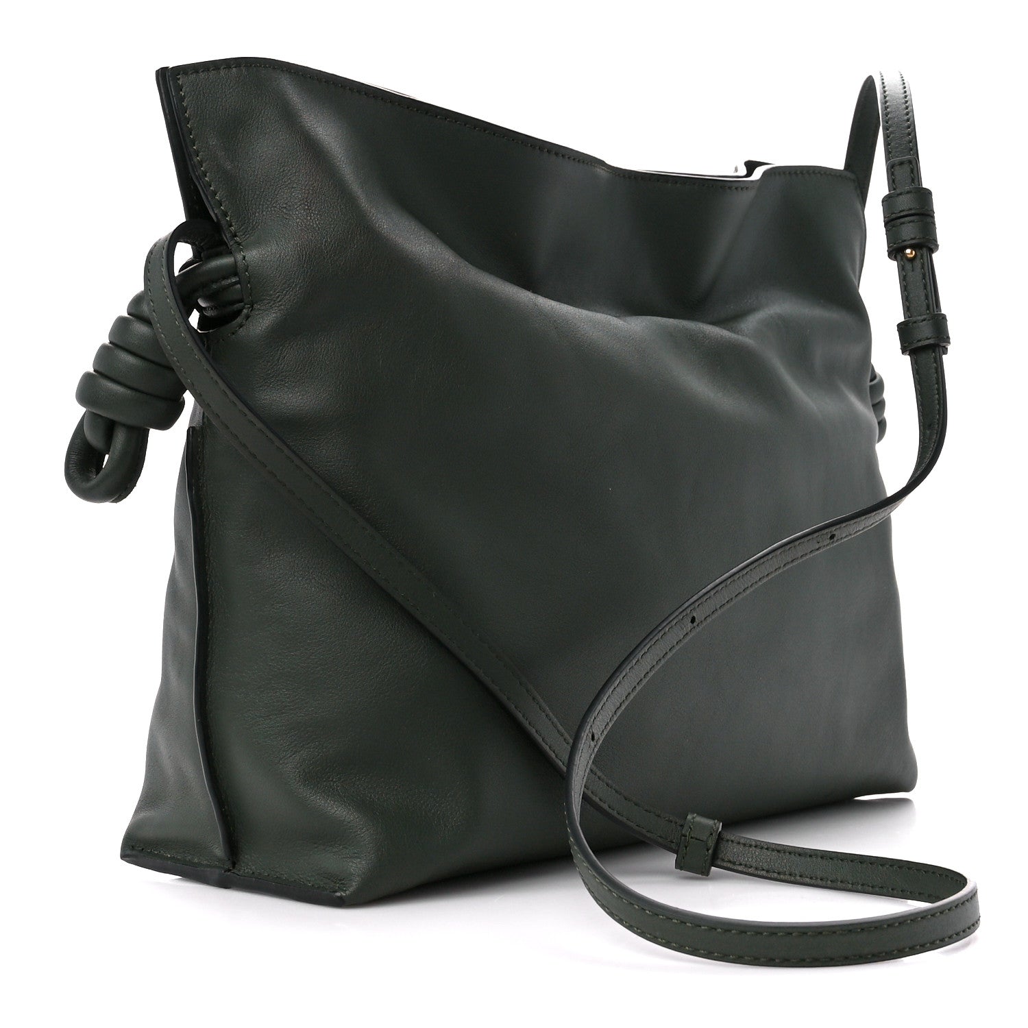 Loewe Calfskin Flamenco Knot Clutch Vintage Khaki 3 of 12