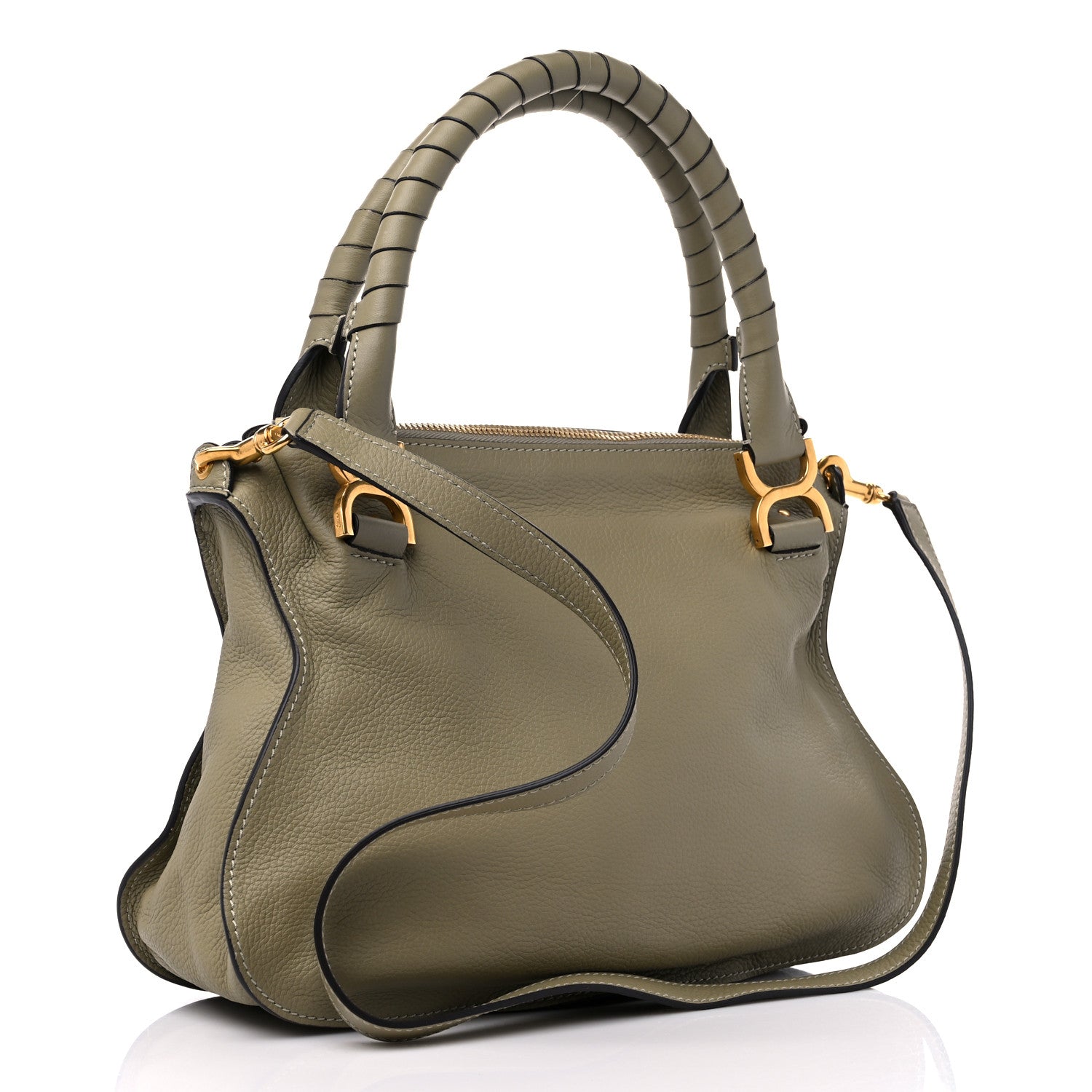 Chloe Calfskin Medium Marcie Satchel Baobab Green 3 of 9