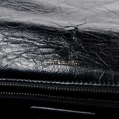 Saint Laurent Crinkled Calfskin Matelasse Monogram Large Niki Chain Satchel Black 6 of 11