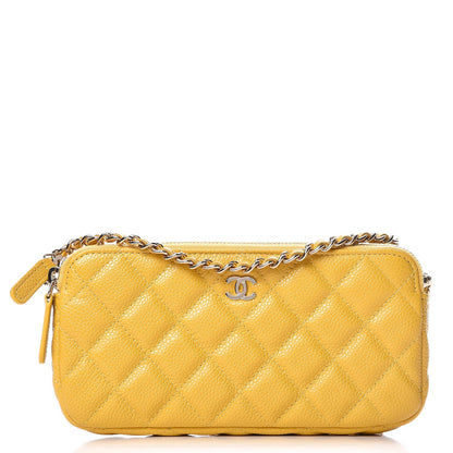 Chanel Caviar Quilted Small Clutch With Chain Yellow 1 of 9
