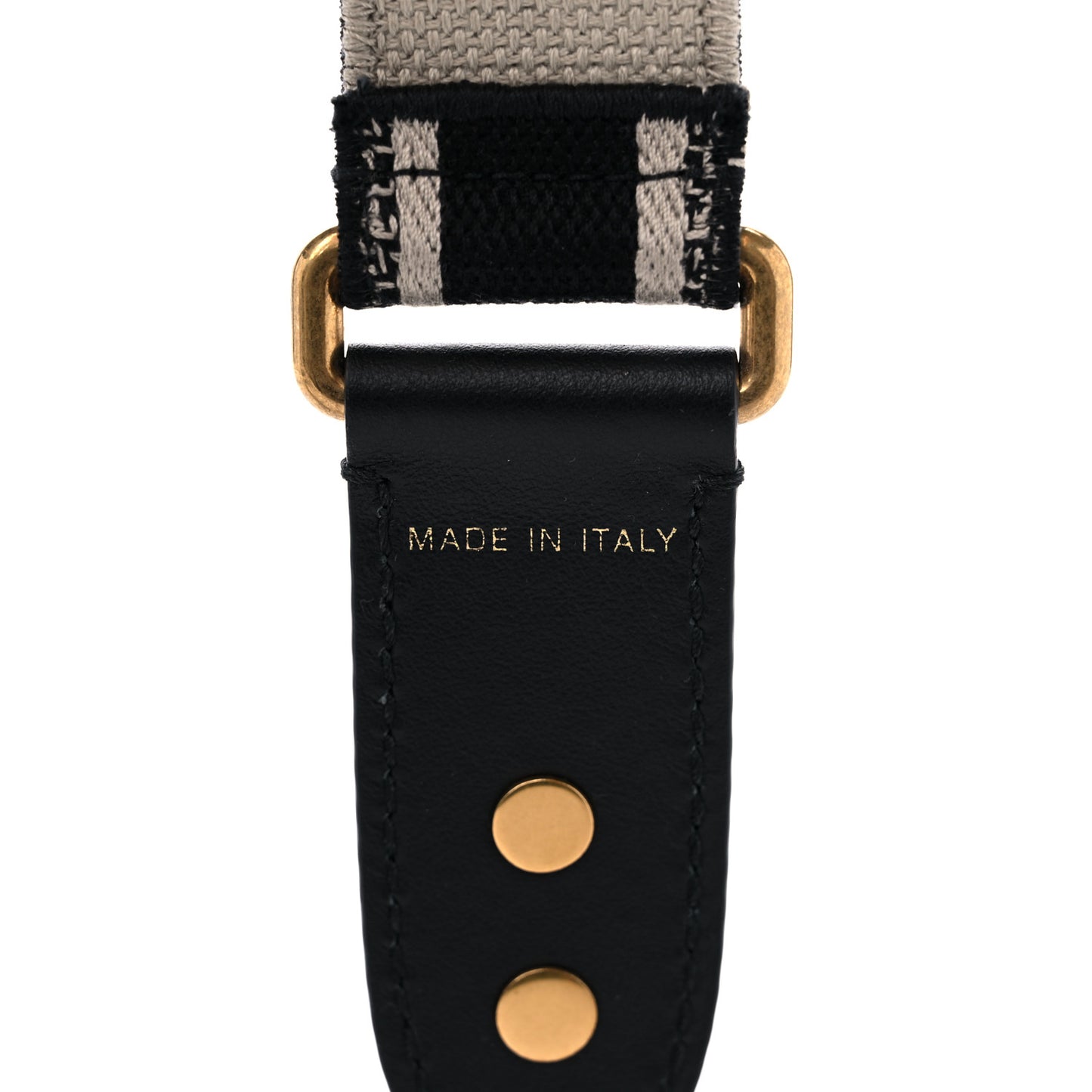 Canvas Embroidered Shoulder Strap Black