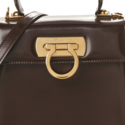 Salvatore Ferragamo Brushed Off Calfskin Small Iconic Top Handle Bag Cocoa 8 of 10