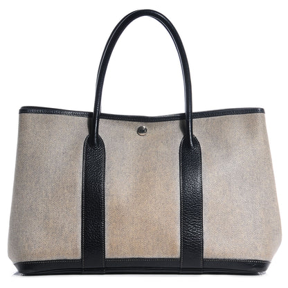 Hermes Toile Buffle Skipper Garden Party 36 MM Tote Black 1 of 24