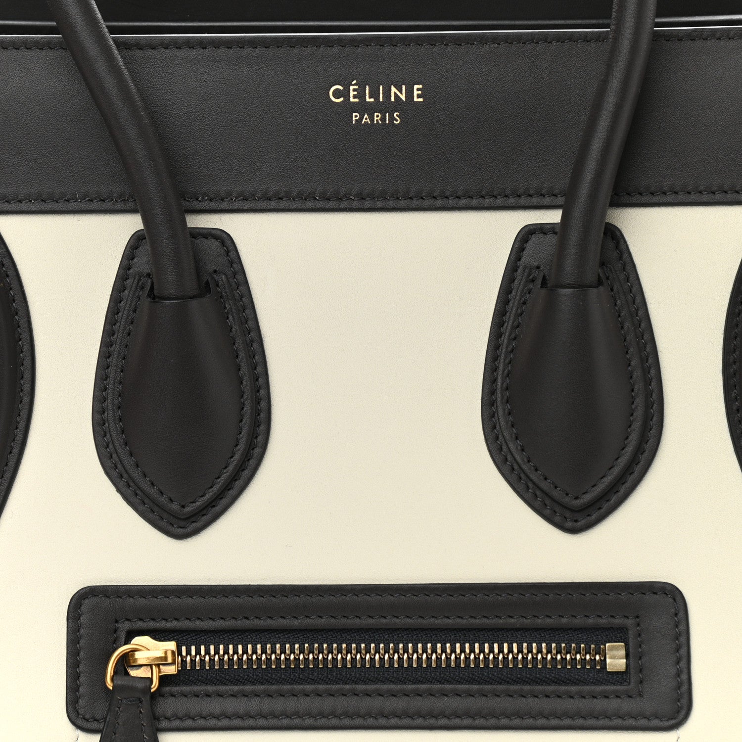Celine Smooth Calfskin Micro Tri-Color Luggage White 8 of 10
