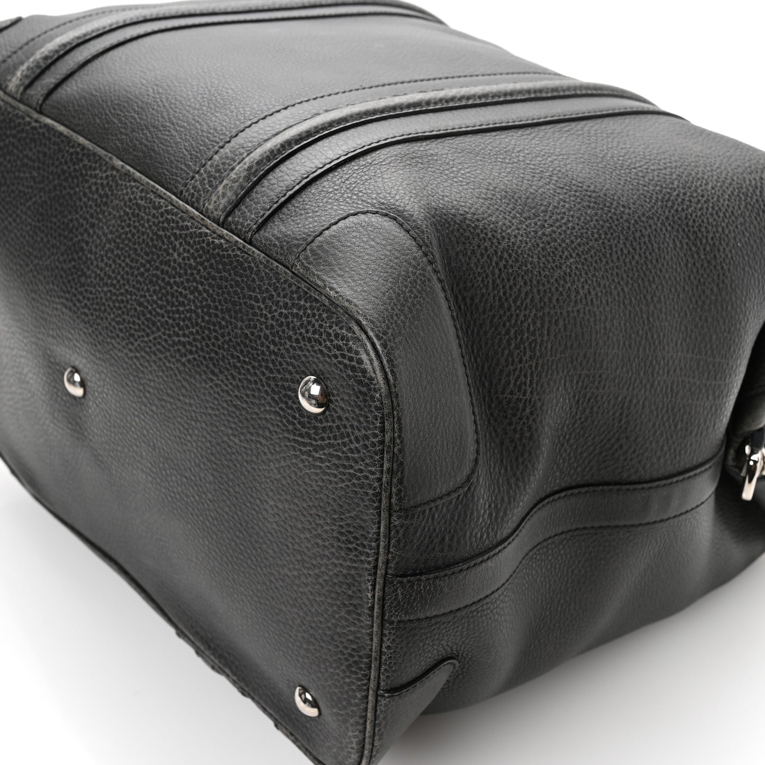 Gucci Pebbled Calfskin Carry On Duffle Grey 12 of 13