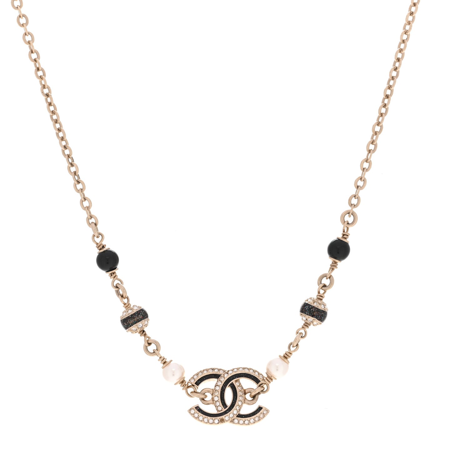 Glitter Enamel Crystal CC Beaded Choker Gold Black