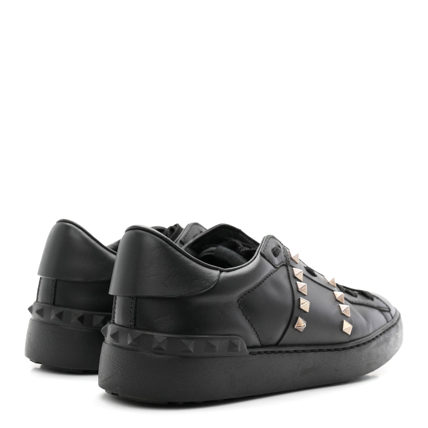 Valentino Garavani Calfskin Rockstud Untitled Open Sneakers 39 Black 5 of 10