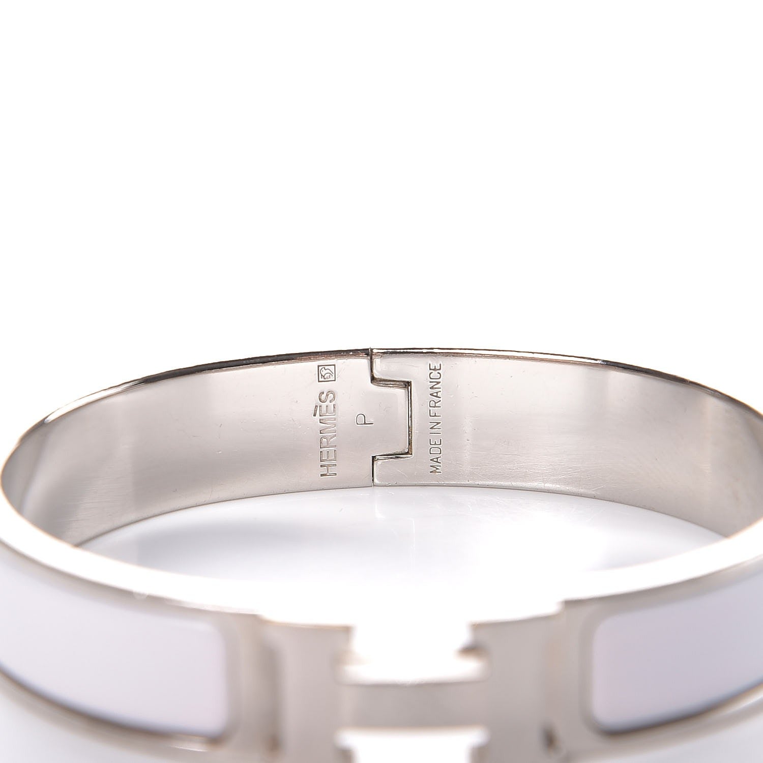 Hermes Enamel Narrow Clic Clac H Bracelet PM White 4 of 5