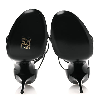 Saint Laurent Vernice Chiffon 100 Ankle Strap Sandals 39.5 Black 7 of 11