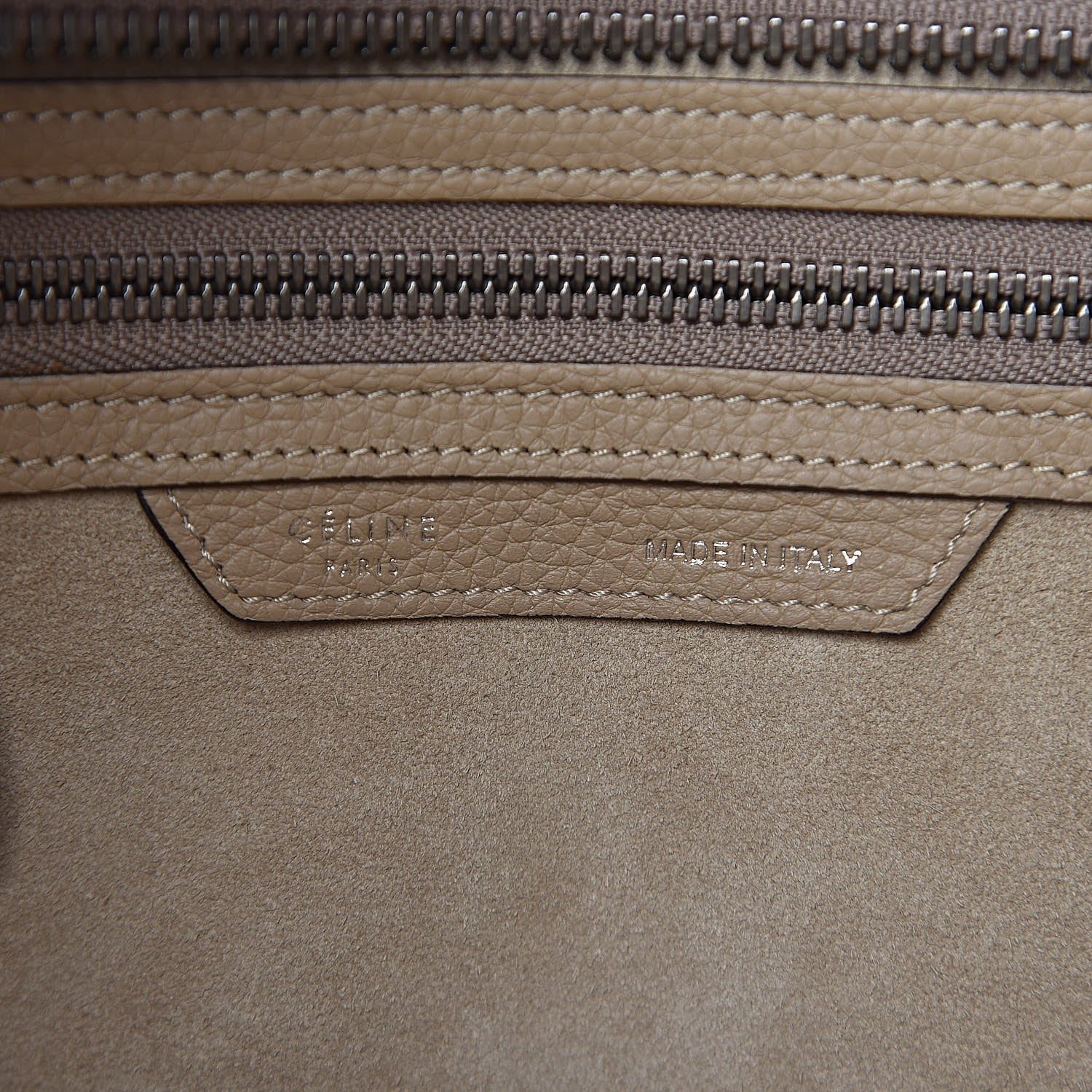 Celine Drummed Calfskin Micro Luggage Dune 6 of 10