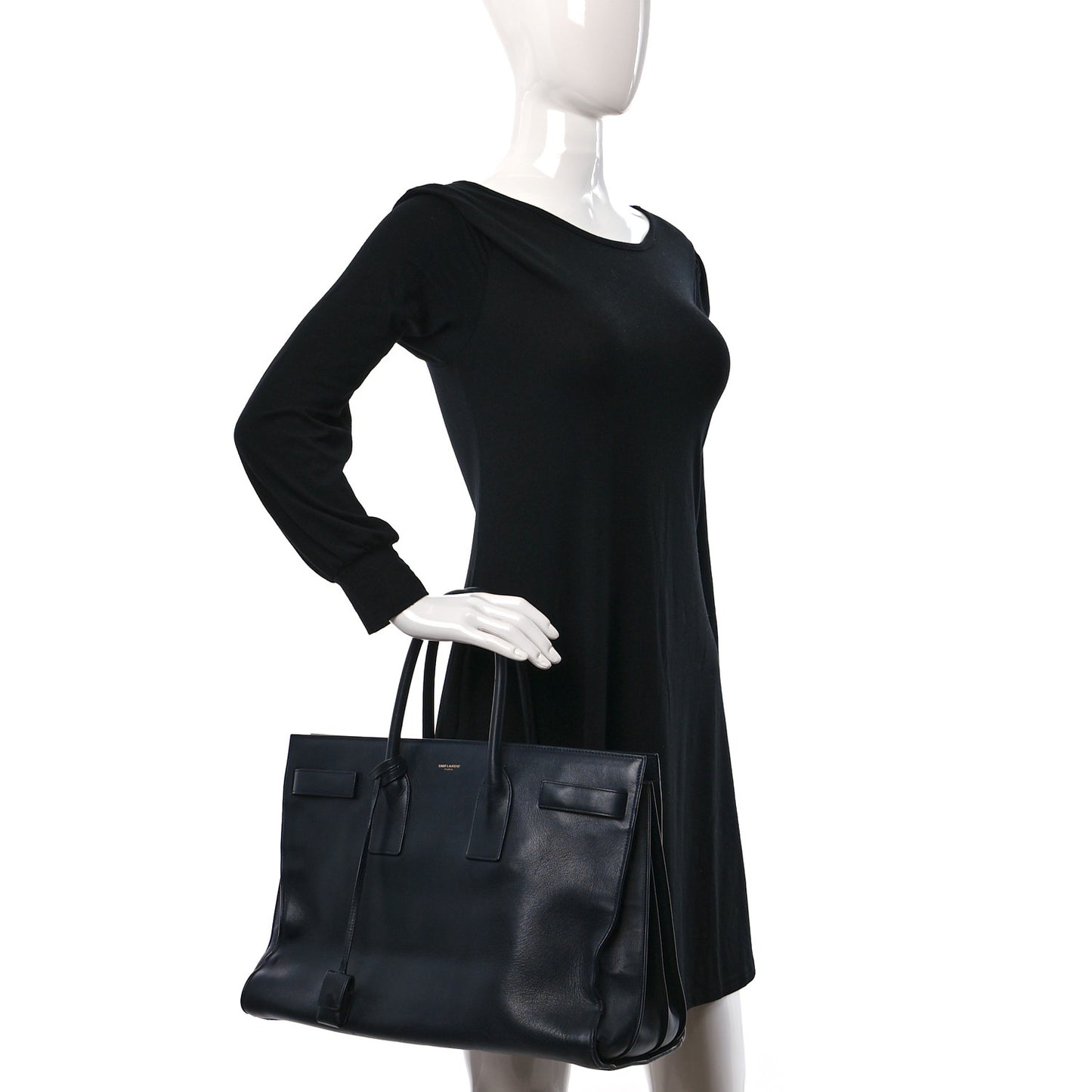 Calfskin Large Sac de Jour Carryall Navy Blue