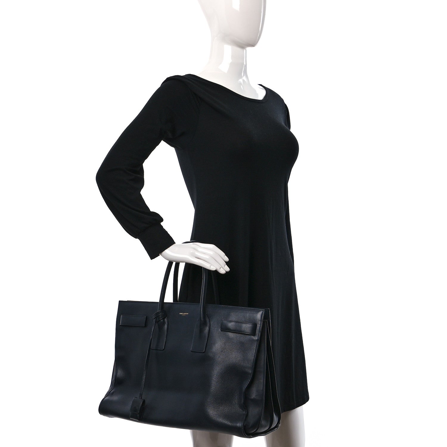 Saint Laurent Calfskin Large Sac de Jour Carryall Navy Blue 2 of 13