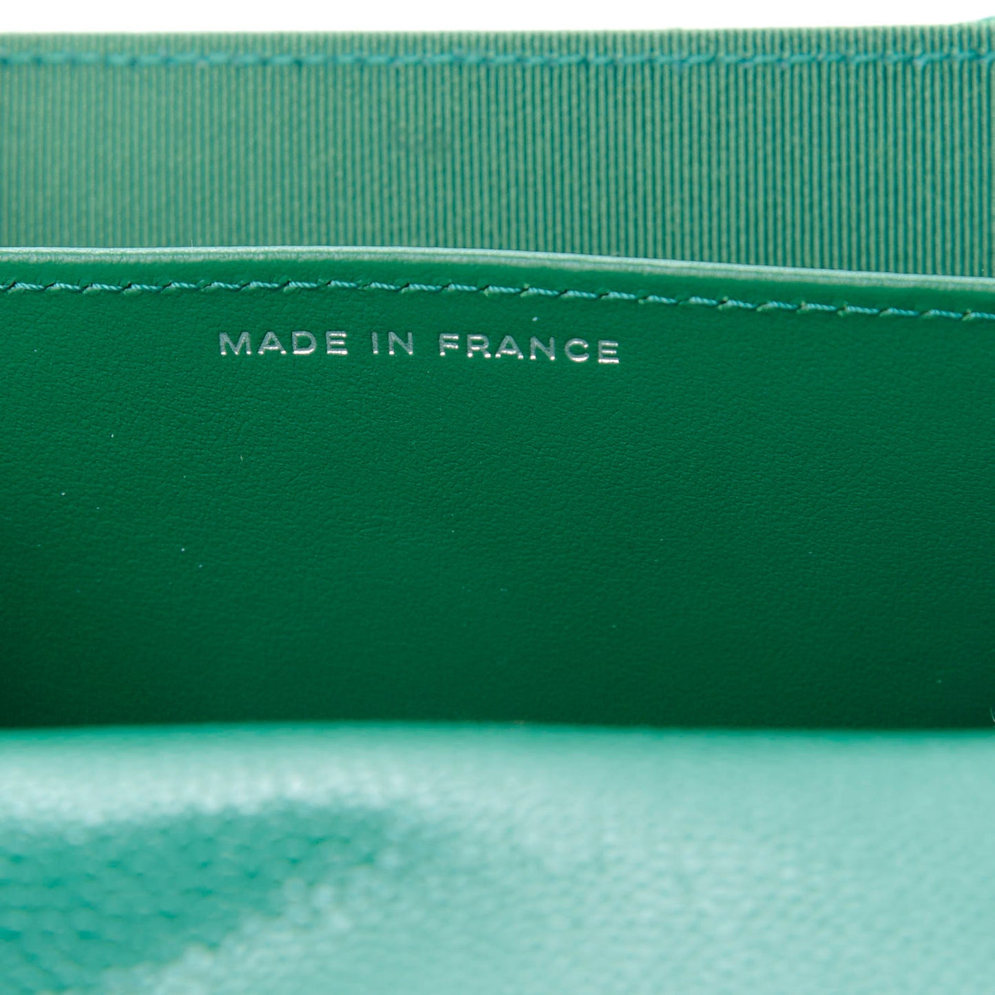 Caviar Quilted Flap Card Holder Wallet Green