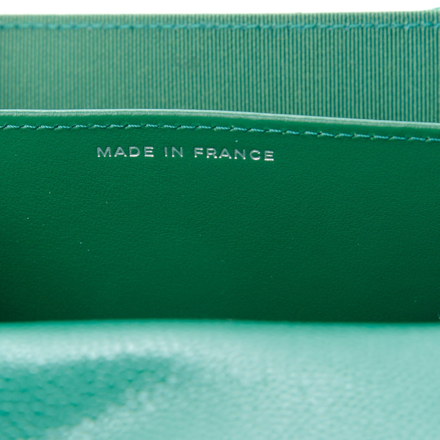 Chanel Caviar Quilted Flap Card Holder Wallet Green 7 of 10