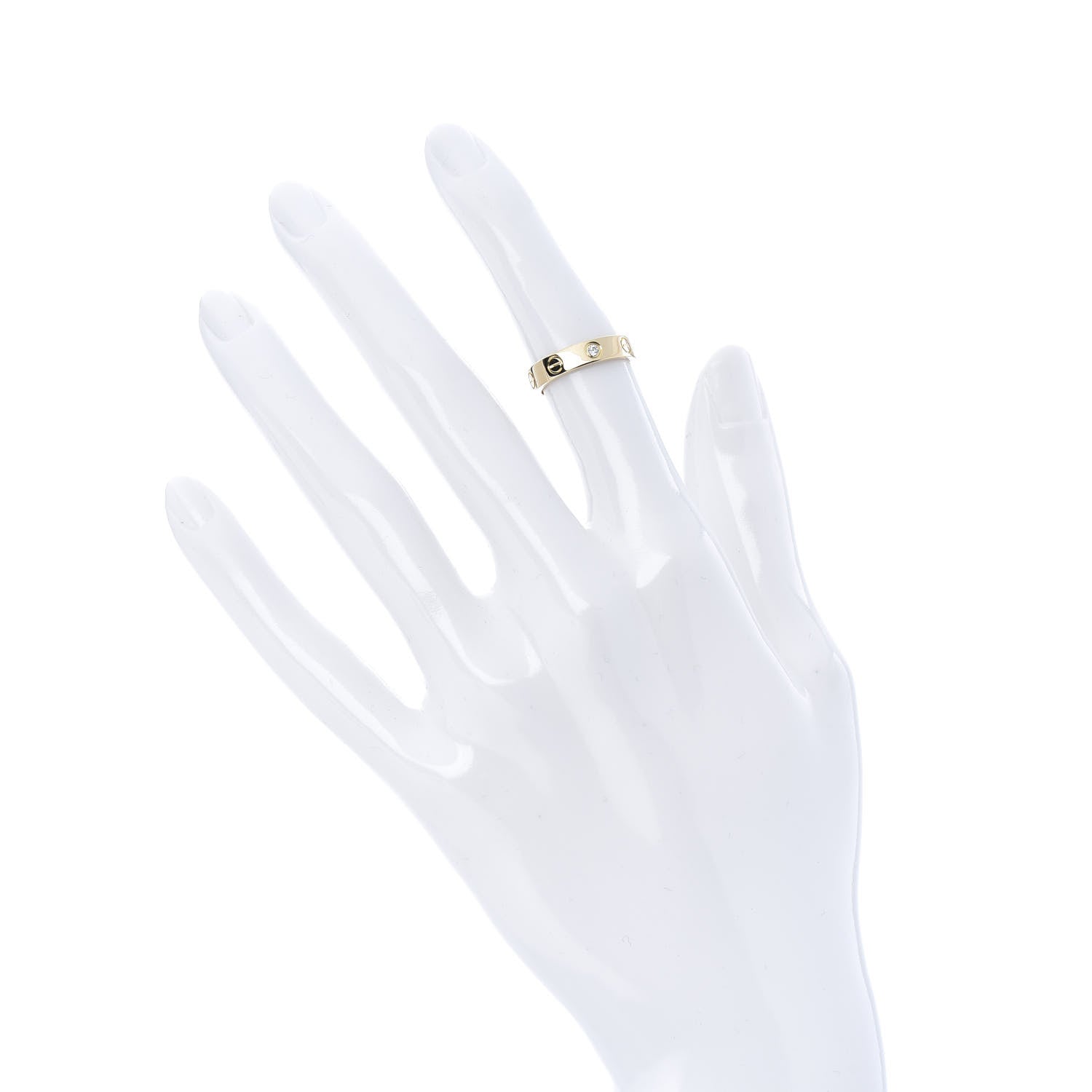 Cartier 18K Yellow Gold Diamond 4mm LOVE Wedding Band Ring 47 4 2 of 4