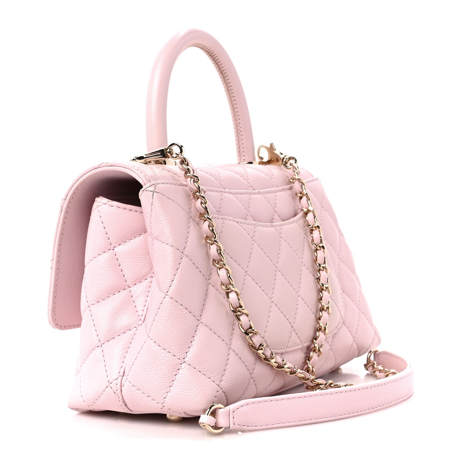 Chanel Caviar Quilted Mini Coco Handle Flap Light Pink 3 of 12