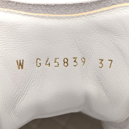 Chanel Laminated Calfskin Suede Quilted Womens CC Sneakers 37 Gold 9 of 10