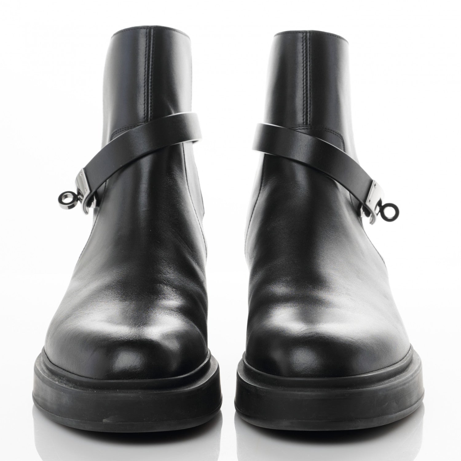 Hermes Calfskin Veo Ankle Boots 37.5 Black 2 of 8