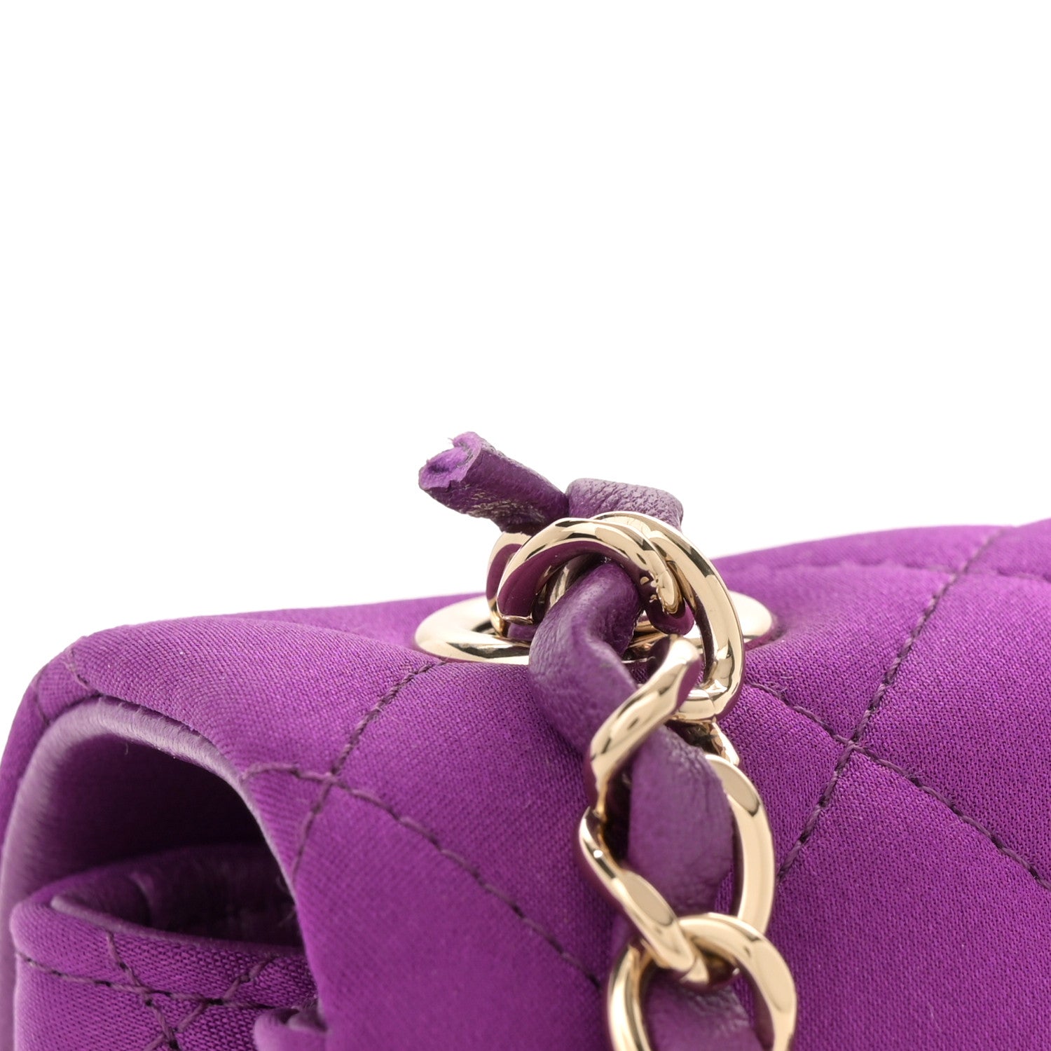 Chanel Satin Quilted Mini Rectangular Flap Purple 11 of 11