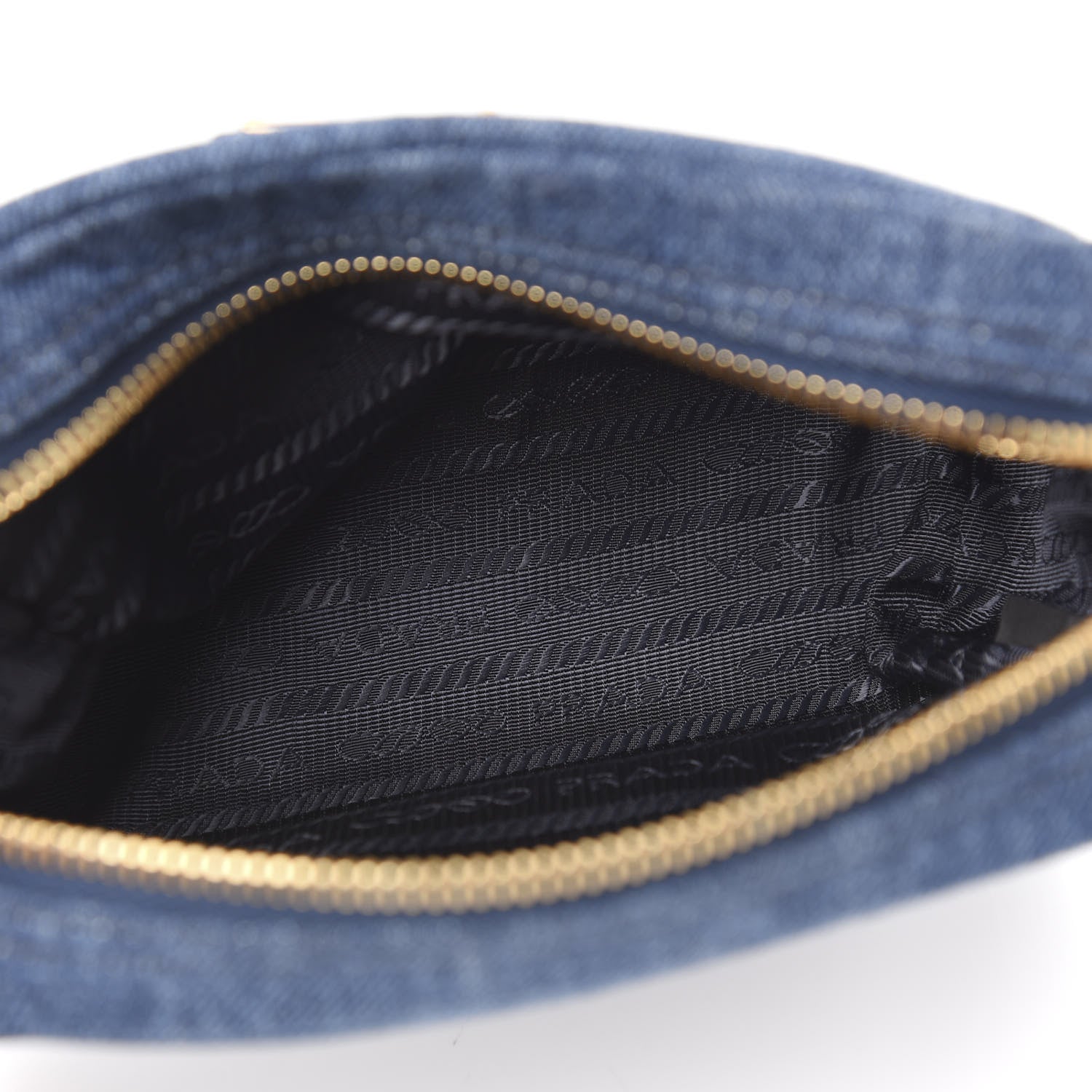 Prada Denim Cosmetic Pouch Bleu 586183 – FASHIONPHILE