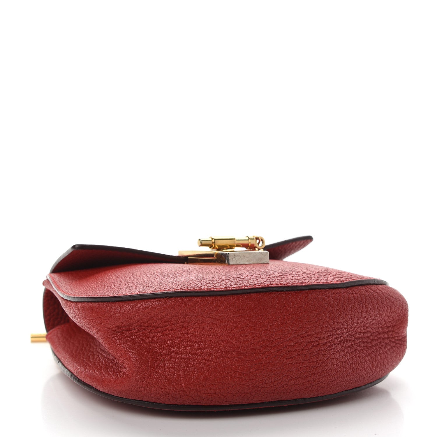 Chloe Grained Lambskin Mini Drew Shoulder Bag Plaid Red 4 of 12