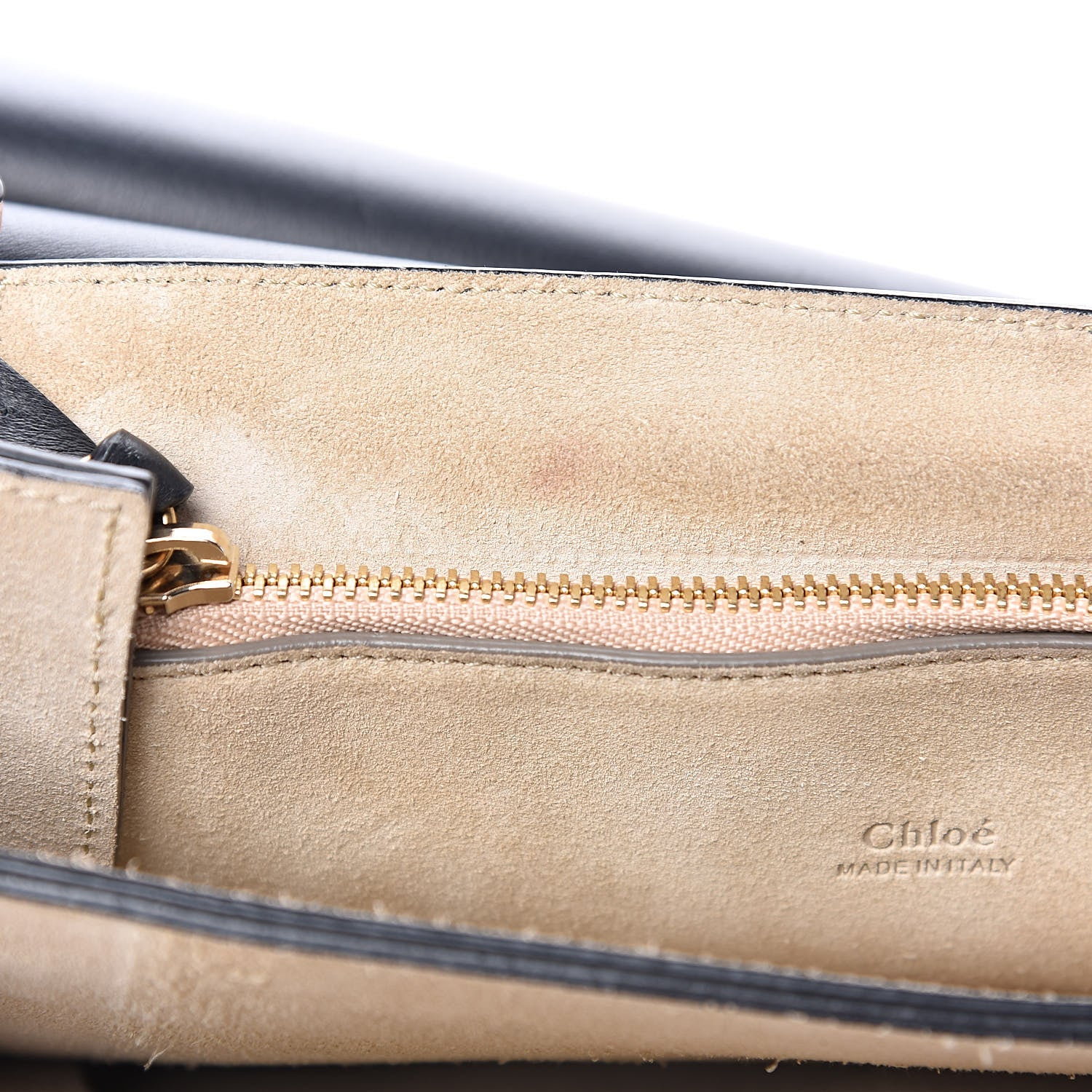 Chloe Calfskin Suede Studded Medium Faye Shoulder Bag Black 12 of 13