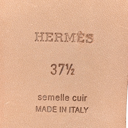 Hermes Box Calfskin Oran Sandals 37.5 Gold 7 of 10