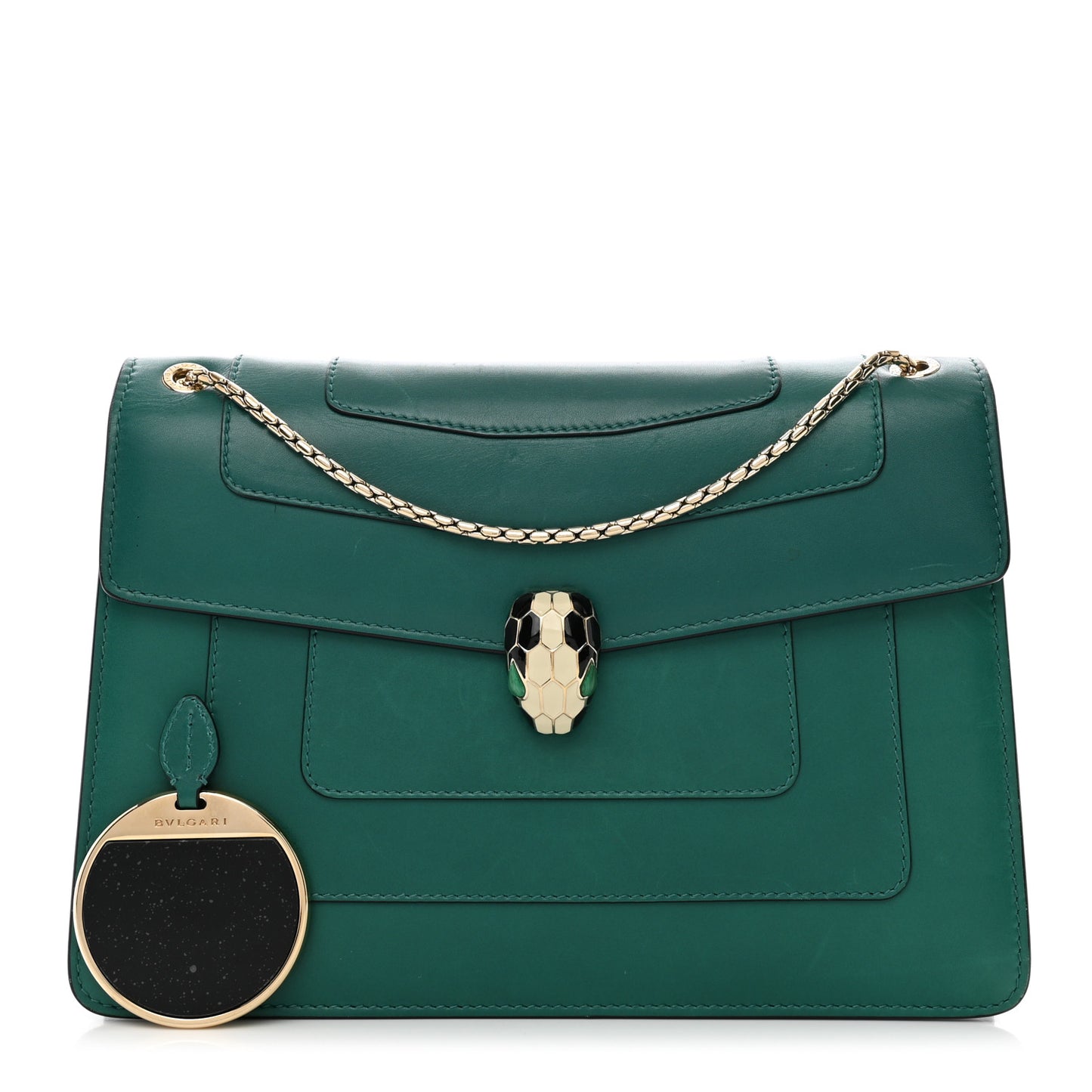 Calfskin Serpenti Forever Shoulder Bag Emerald Green