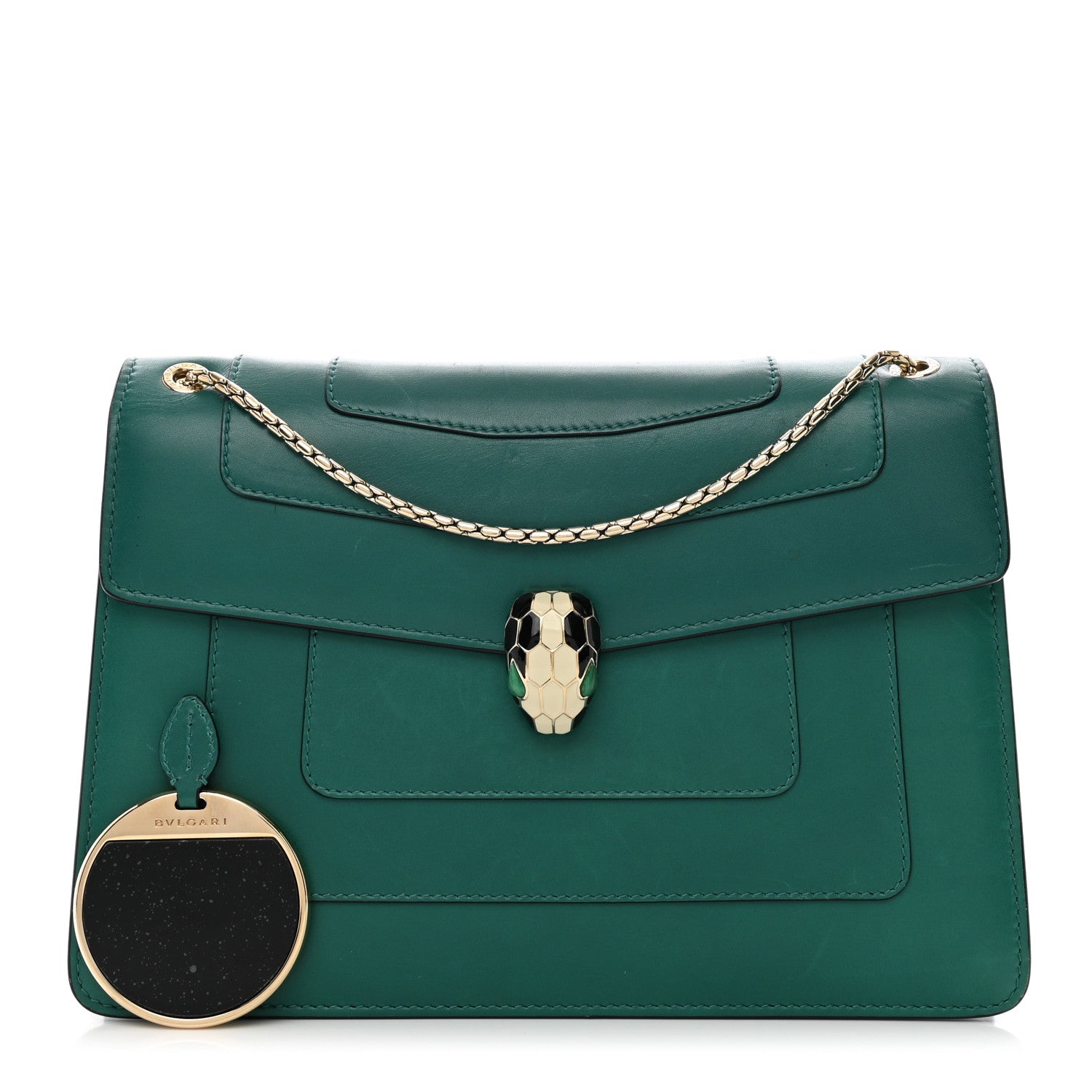 Bulgari Calfskin Serpenti Forever Shoulder Bag Emerald Green 1 of 12
