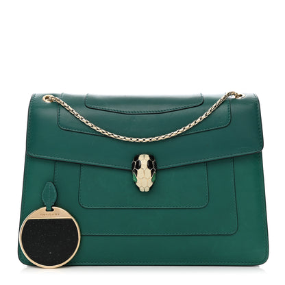 Bulgari Calfskin Serpenti Forever Shoulder Bag Emerald Green 1 of 12