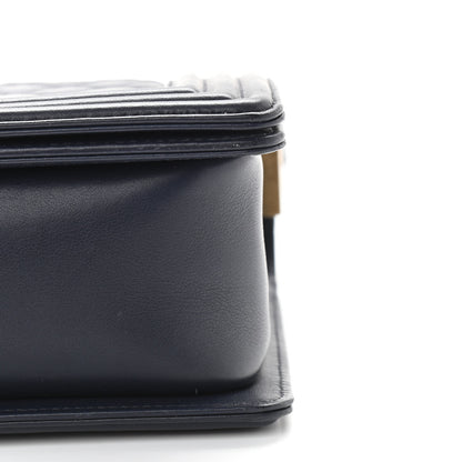 Chanel Calfskin Medium Boy Logo Top Handle Flap Navy 10 of 10