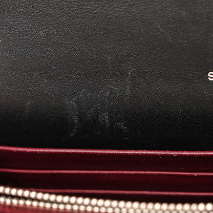 Saint Laurent Calfskin Lizard Embossed Monogram Cassandra Chain Wallet Black 11 of 13