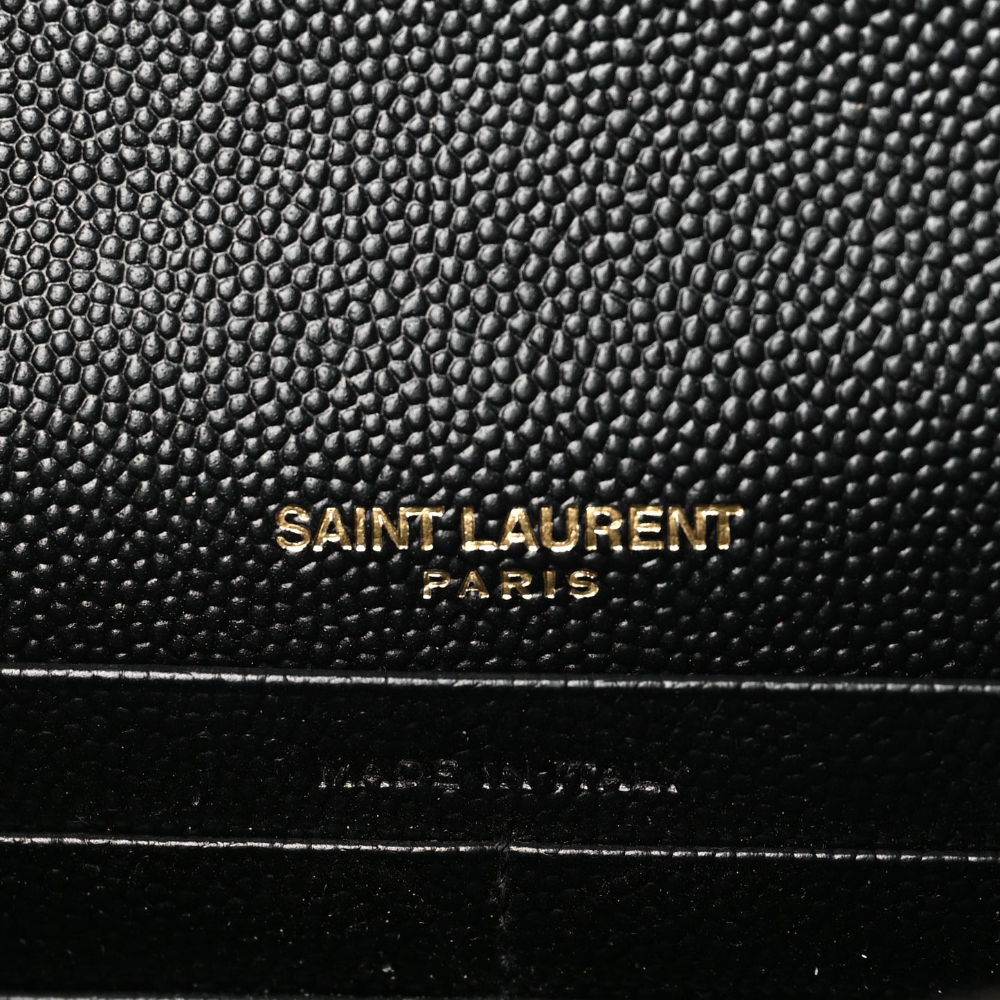 Grain De Poudre Matelasse Chevron Monogram Envelope Chain Wallet Black