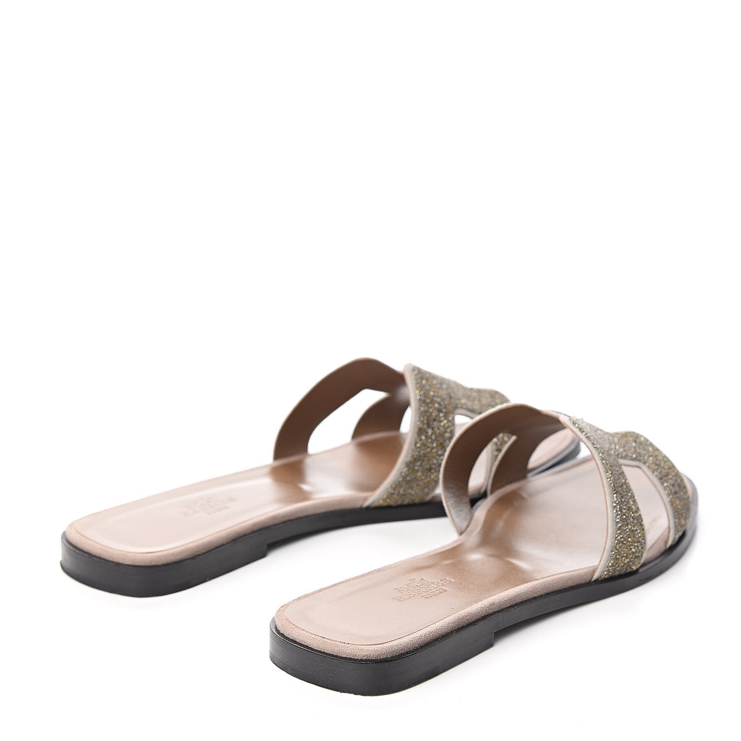 Suede Goatskin Crystal Powder Oran Sandals 38.5