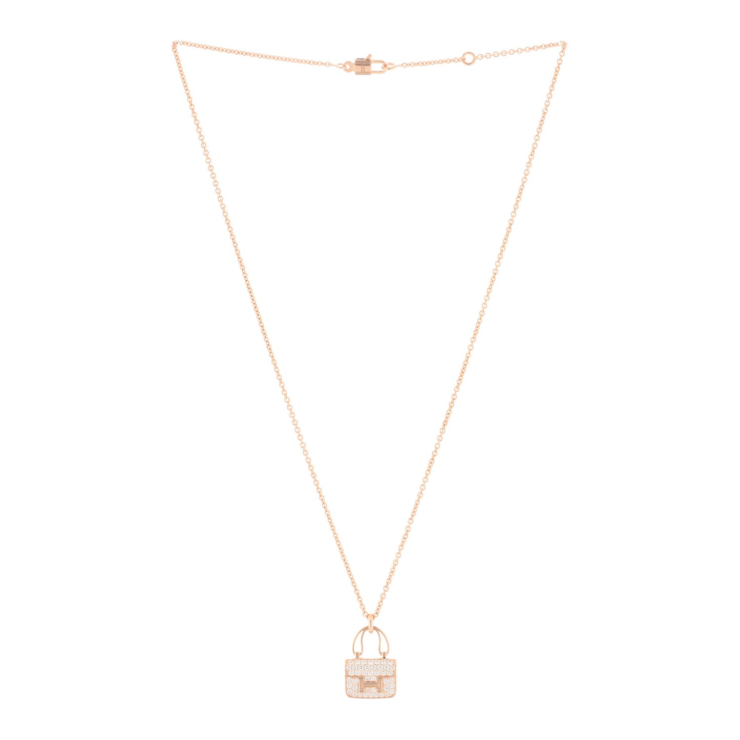18K Rose Gold Diamond Constance Amulettes Pendant Necklace