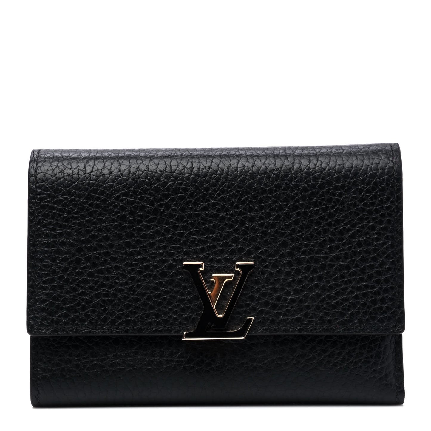 Taurillon Capucines Compact Wallet Black